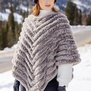 Donna Salyers fabulous fur poncho AND hat set